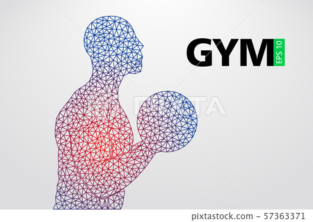 Silhouette of a bodybuilder. gym logo. Vector illustration 57363371