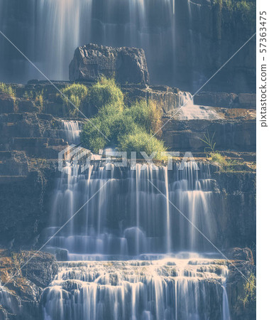 Tropical rainforest landscape with flowing Pongour Tropical rainforest landscape with flowing Pongour 57363475