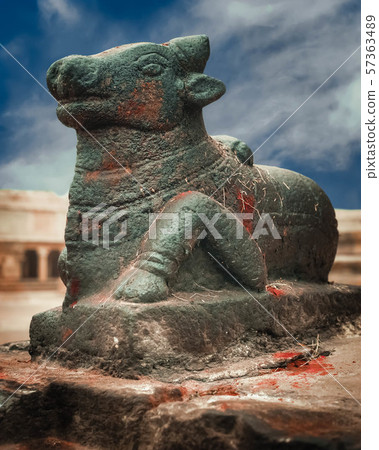 Satue of Nandi Bull at Brihadishvara Temple. South 57363489