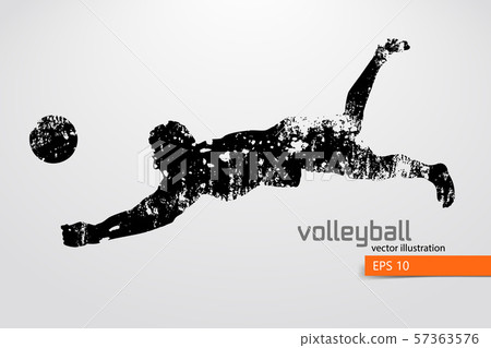Silhouette of volleyball player. Vector illustration Silhouette of volleyball player. Vector illustration 57363576