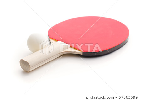 Ping pong racket and ball. Table tennis equipment. 57363599