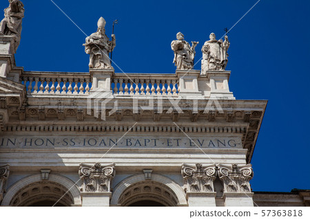 Ornate facade of the Archbasilica of Saint John Lateran in Rome Ornate facade of the Archbasilica of Saint John Lateran in Rome 57363818