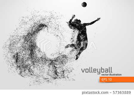 Silhouette of volleyball player. Vector illustration Silhouette of volleyball player. Vector illustration 57363889