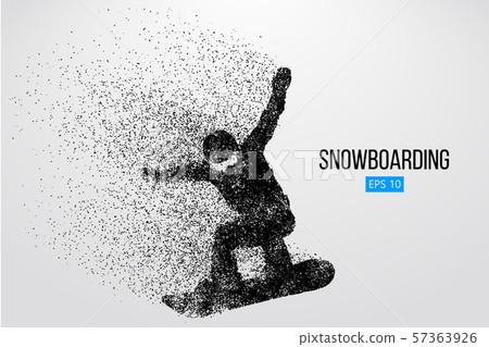 Silhouette of a snowboarder jumping isolated. Vector illustration 57363926