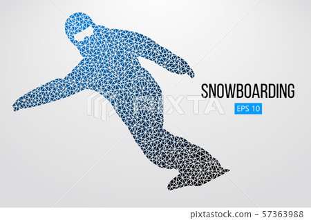 Silhouette of a snowboarder isolated. Vector illustration Silhouette of a snowboarder isolated. Vector illustration 57363988