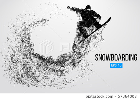 Silhouette of a snowboarder jumping isolated. Vector illustration 57364008