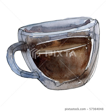 Coffee Hot Soft Drink Watercolor Background Stock Illustration