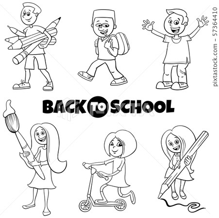 pupils children back to school cartoon color book pupils children back to school cartoon color book 57364410