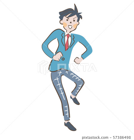 跑高中男孩例證 57386498