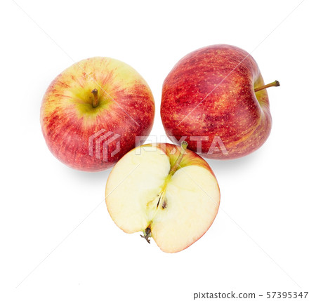apple top view isolated on white background. 57395347