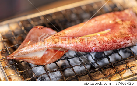 Squid, Bandit_Barbecue, BBQ, bbq, charcoal-grilled, grilled, bincho charcoal, seven wheels, camping, meal, squid grilled 57405420