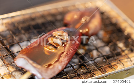 Squid, Bandit_Barbecue, BBQ, bbq, charcoal-grilled, grilled, bincho charcoal, seven wheels, camping, meal, squid grilled 57405461