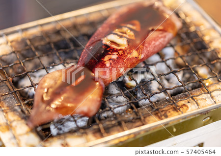 Squid, Bandit_Barbecue, BBQ, bbq, charcoal-grilled, grilled, bincho charcoal, seven wheels, camping, meal, squid grilled 57405464