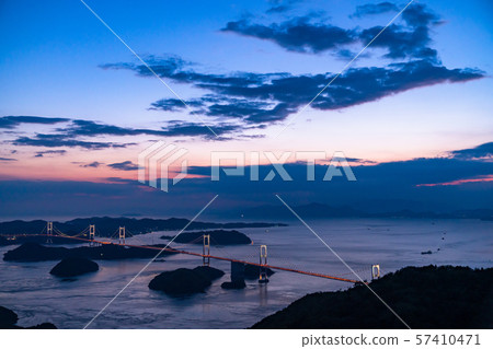 <Ehime Prefecture> Sunset at Kurushima Strait, Mt. 57410471