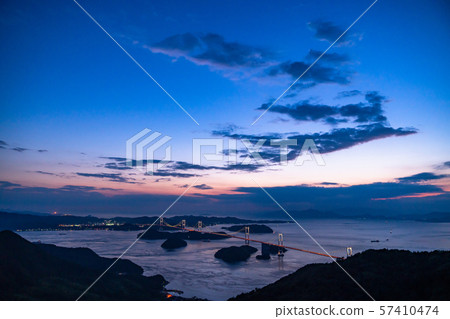 <Ehime Prefecture> Sunset at Kurushima Strait, Mt. 57410474