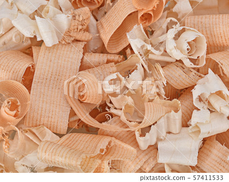 wooden shavings isolated on a background wooden shavings isolated on a background 57411533