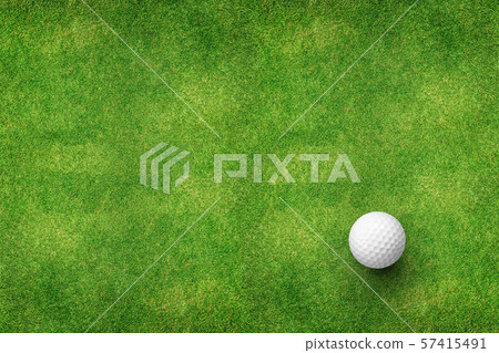 golf ball on grass top view 57415491