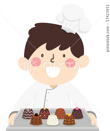 Kid Boy Chocolatier Chocolates Illustration 57423931