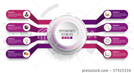 Vector infographic template with 8 options - Stock Illustration ...