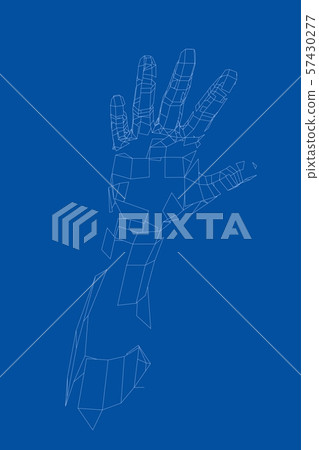 Wire Hand Vector Outline human hand vector. Wire-frame style - Stock Illustration ...