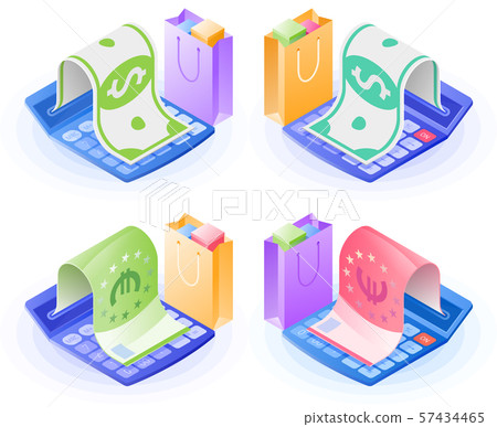 The accountant calculator, paper money, shopping The accountant calculator, paper money, shopping 57434465