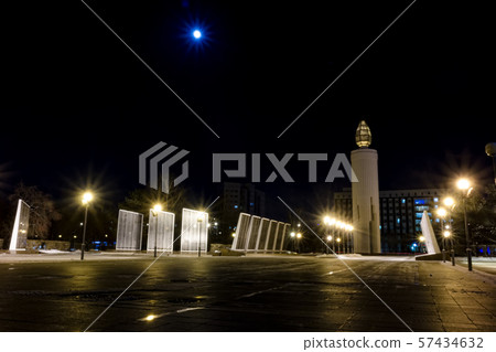 World War II memorial with eternal flame. Tyumen World War II memorial with eternal flame. Tyumen 57434632