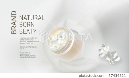 Poster for organic natural cream with jasmine Poster for organic natural cream with jasmine 57434811
