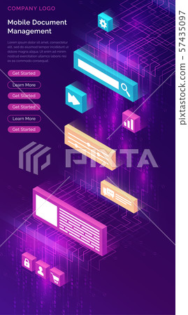 Document manager business isometric concept 57435097
