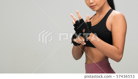 Fitness woman exercise boxing weight punch Fitness woman exercise boxing weight punch 57436553