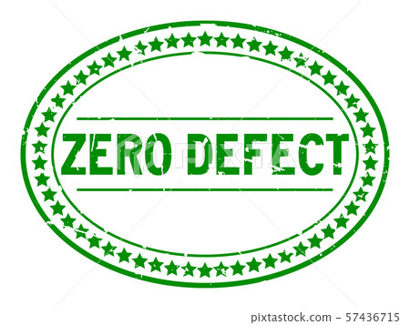Grunge green zero defect word oval rubber seal stamp Grunge green zero defect word oval rubber seal stamp 57436715