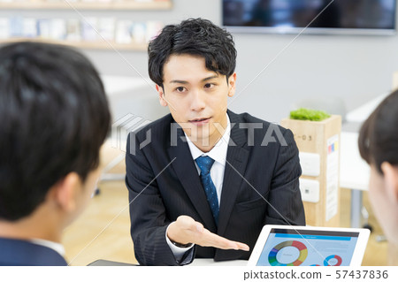 Businessman, business talk, proposal, meeting Businessman, business talk, proposal, meeting 57437836