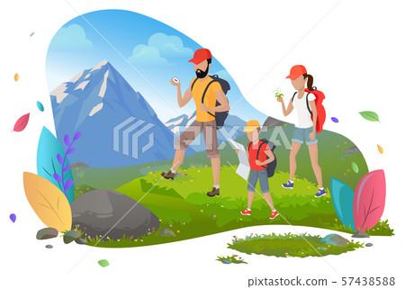 Family Hiking, Mountain Tourism, Outdoor Activity 57438588