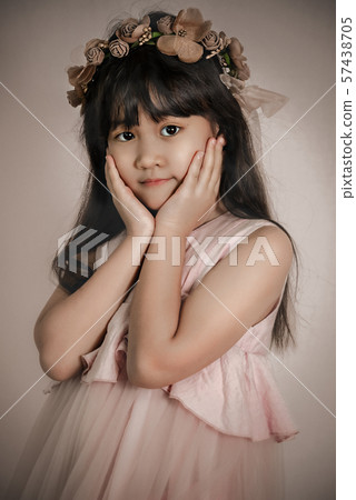 portrait of asian little  girl 57438705