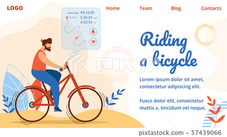 Sportsman Riding Bicycle with Route Visualization Sportsman Riding Bicycle with Route Visualization 57439066