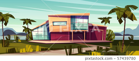 Luxury villa on tropical coast cartoon Luxury villa on tropical coast cartoon 57439780