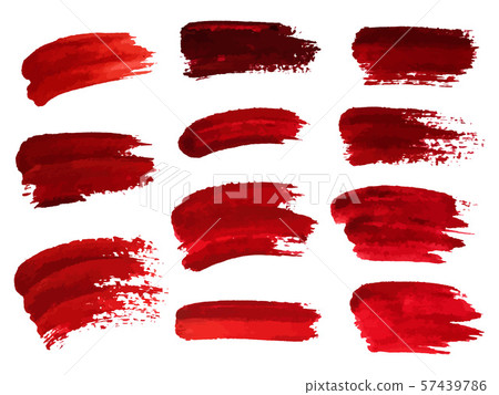 Red oil brush strokes similar to blood for design, element for h 57439786