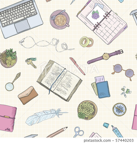 Work notes, background studying, creative... - Stock Illustration  [57440203] - PIXTA