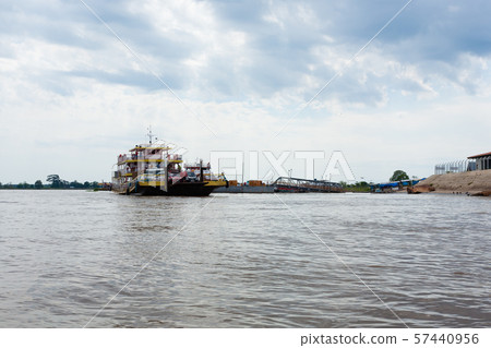 Meeting of Waters. Brazilian rivers confluence 57440956