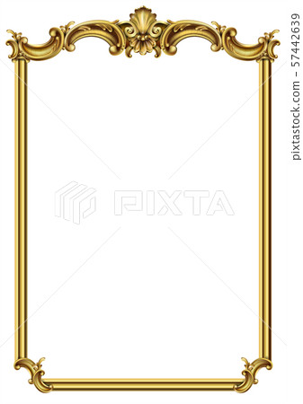 Gold classic frame of the rococo baroque 57442639