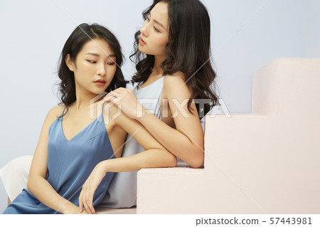美容粉彩模特組合 美容粉彩模特組合 57443981