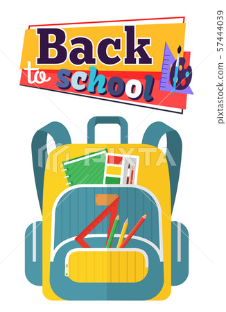 Colored School Backpack Back to School Colored School Backpack Back to School 57444039