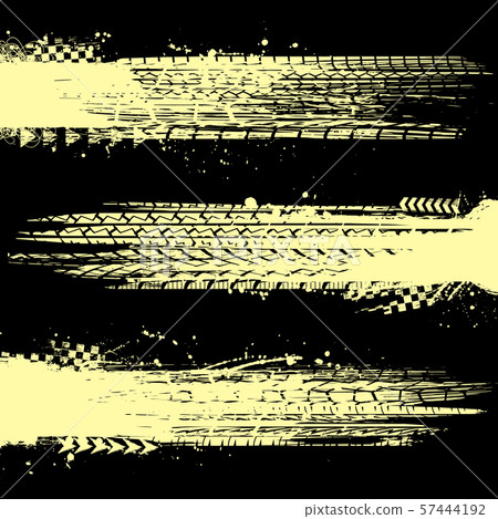 Three yellow grunge banners set Three yellow grunge banners set 57444192