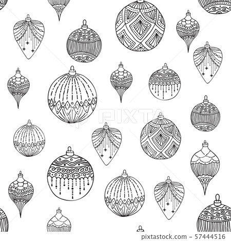 Xmas Seamless pattern with Christmas tree balls... - Stock Illustration ...