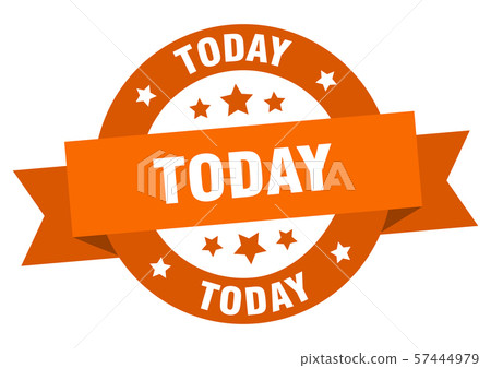 today ribbon. today round orange sign. today today ribbon. today round orange sign. today 57444979