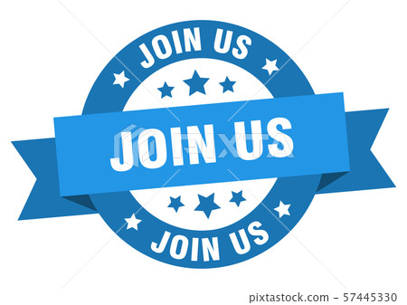 join us ribbon. join us round blue sign. join us join us ribbon. join us round blue sign. join us 57445330