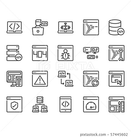 Programming icon set.Vector illustration Programming icon set.Vector illustration 57445602