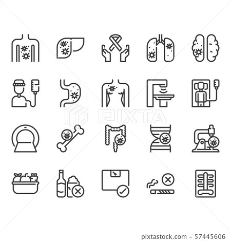 Cancer icon set.Vector illustration Cancer icon set.Vector illustration 57445606