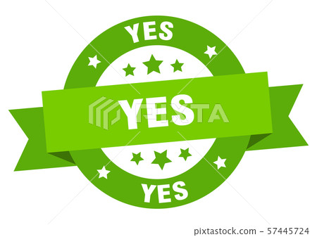 yes ribbon. yes round green sign. yes 57445724