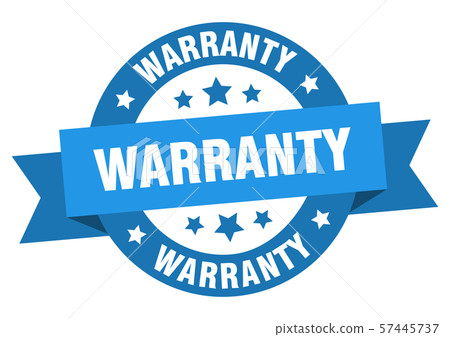 warranty ribbon. warranty round blue sign. 57445737