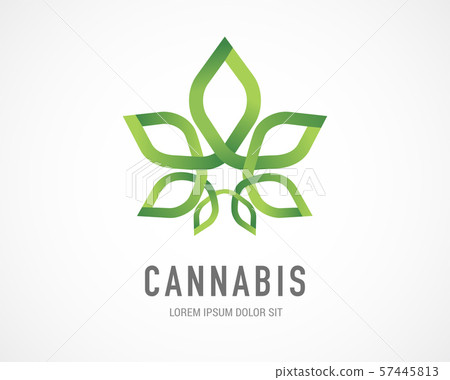 Cannabis leaf, medical marijuana, CBD oil, symbol and logo. Vector design 57445813